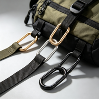 Mousqueton ovale en métal de 25mm, mousqueton à ressort robuste, fermoirs à clé pour sacs à main, porte-clés, balançoires de camping, accessoires de sac