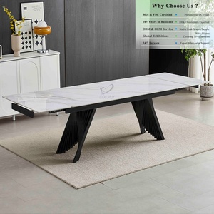 Tavolo <span class=keywords><strong>da</strong></span> Pranzo OKAY Villa, Resistente al Calore, Minimalista Moderno con Gambe in Metallo, Versatile Lastra in Ceramica, Tavolo <span class=keywords><strong>da</strong></span> Pranzo Allungabile in Pietra Sinterizzata - Product Image 1