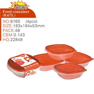 Contenedor hermético de alimentos, juego de contenedores de almacenamiento de alimentos con tapa de bloqueo, 0,67l, 4 Uds. - Product Image 3