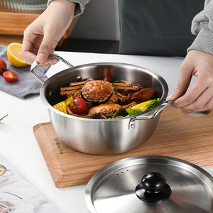 Ustensiles de cuisine coréens Pot de nouilles instantanées en or pour la cuisine Marmite de bouillon pour la maison <span class=keywords><strong>Petite</strong></span> <span class=keywords><strong>casserole</strong></span> en aluminium Marmite à soupe Ramen <span class=keywords><strong>avec</strong></span> <span class=keywords><strong>couvercle</strong></span> - Product Image 6