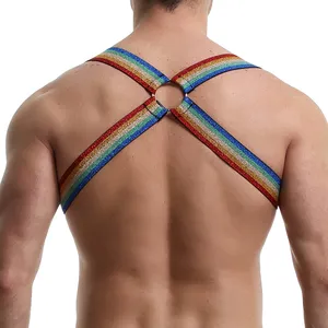 男士同性恋派对同性恋俱乐部朋克笼子皮带扣戒指身体胸部安全带腰带