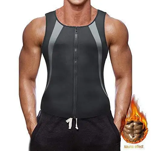 Large size men's vest Zip - up fitness waist sports sweat suit body shaping clothing abdominal vest