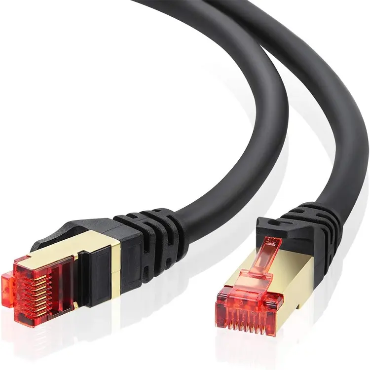 26awg 50m PVC/LSZH 0,5 M 5M sstp FTP trenzado RJ45 S/STP LAN oro 100M cat7 cat8 red Ethernet cable para telecomunicaciones