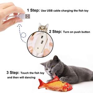 Peluche réaliste de poisson souple, jouet interactif amusant pour animaux de compagnie, qui bouge et qui remue la queue - Product Image 3