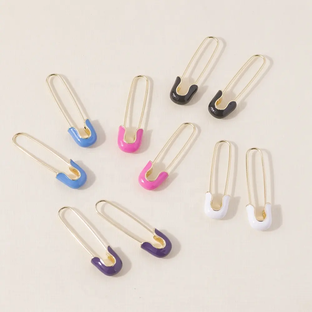 Shirt Metal Hang Safety Pin Earring U Shape Geometric Cuff Wire Women Earrings Europe And America Trendy Jewelry