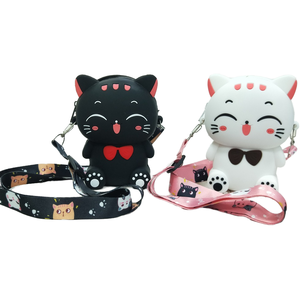 Refine Factory Cute Cat <strong>Design</strong> Fashion Food Grade Silicone Non-Toxic Waterproof Cross-Body <strong>Bag</strong> Zipper Cartoon <strong>Animal</strong> Inspired - Product Image 1