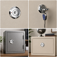 Cylindre de serrure de remplacement sécurisé 48 mm, serrure à came, corps en alliage de zinc, poignée en plastique pour coffre-fort et armoire