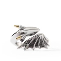Bague Dragon Rétro Plaqué Argent Antique Style Punk, Unisexe, en Cuivre, Design Niche Irrégulier Tendance, Ouverte et Ajustable