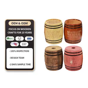 wooden caddy storage barrel bucket wooden barrel shape caddy packing box