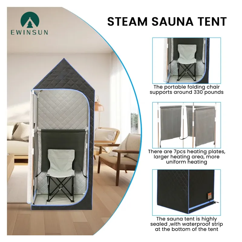 2024 Offre Spéciale corps entier tente de sauna infrarouge portable de plus grande taille boîte de sauna à vapeur pliable