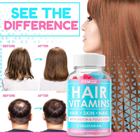 Gummies Cheveux Peau Ongles Biotine Acide Folique Vitamines A C D E Zinc Supplément Végétarien OEM Marque Privée 60 Comprimés