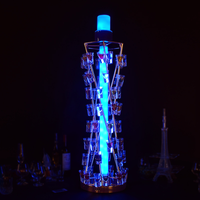 Présentoir LED métallique pour bouteilles, support de service VIP lumineux avec éclairage pour discothèque, bar et soirées
