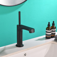 Robinet de lavabo en laiton à monter sur comptoir, 1 poignée, monotrou, cartouche céramique, design moderne, finition chromée, garantie 5 ans