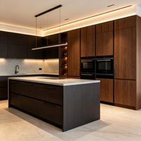 Ensemble complet d'armoires de cuisine de style européen moderne, luxe léger, peinture haute brillance, pour la décoration intérieure de la maison