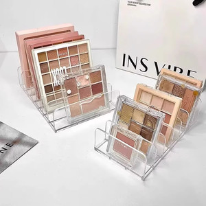 Boîte de rangement transparente pour palette de fards à paupières, organisateur de maquillage à 1 couche pour le rangement des cosmétiques sur le bureau avec séparateurs - Product Image 2