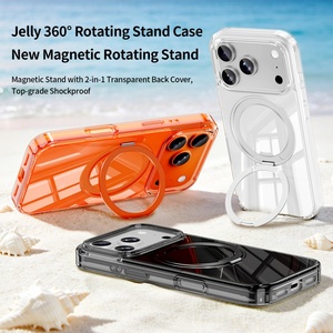 New Magnetic Mobile Phone <b>Cases</b> for iPhone 17 16 Pro Max <b>Wireless</b> <b>Charging</b> With 360° Metal Ring Stand Shockproof Back Cover - Product Image 3