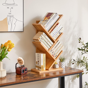 Contemporary Bamboo Wood Eco-friendly 4-Tier Free-Standing Bookcase Rack Living Room Furniture Organizer Customized Color for - Product Image 4