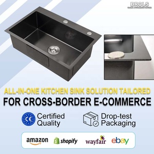 Fregadero <span class=keywords><strong>de</strong></span> <span class=keywords><strong>Cocina</strong></span> <span class=keywords><strong>de</strong></span> Acero Inoxidable <span class=keywords><strong>de</strong></span> Alta Calidad, Exclusivo para Comercio Electrónico, Moderno, Hecho a Mano, <span class=keywords><strong>de</strong></span> 304, <span class=keywords><strong>de</strong></span> Una Sola Pieza - Product Image 1