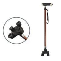 Lampe télescopique à quatre pieds en alliage d'aluminium avec poignée en plastique, hauteur réglable 72-95 cm, légère, durable, charge maximale 200 lb
