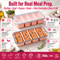 Boite Dejeuner Silicone Grille Congelateur Stockage Alimentaire Couvercle Fraicheur Conservation Cuisine Repas Reutilisable Sans