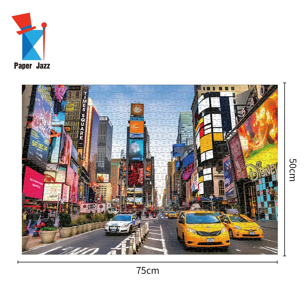 Mô Hình Times Square UV Hoàn Thiện Hộp Các Tông Màu Đóng Gói Trò Chơi Ghép Hình 1000 Miếng Cho Người Lớn