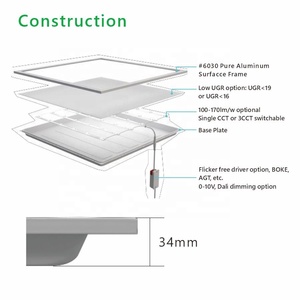 60x60 30x120 <span class=keywords><strong>60x120</strong></span> encastré suspendu rétro-éclairé panneau lumineux à LED carré CCT interrupteur - Product Image 6