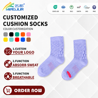 Chaussettes de sport en coton pour hommes et femmes, respirantes, avec soutien de la voûte plantaire, amorties, absorbant la transpiration, chaussettes athlétiques
