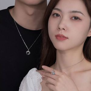 จี้ปลาและหางปลาเคลือบแพลตตินั่มสุดโรแมนติก สร้อยคอคู่สำหรับผู้ชายและผู้หญิง สร้อยคอคล้องไหปลาร้า ของขวัญวันวาเลนไทน์ - Product Image 3