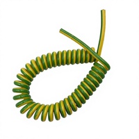 Câble spiralé OEM haute flexibilité en cuivre, gaine PVC/TPU jaune/verte 4,0 mm, 300-600V, certifié CE, pour équipement électrique de bâtiment et automobile