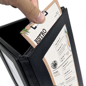 แท่นวางเมนูแบบตั้งโต๊ะหนัง PU สีดำ พร้อมไฟส่องสว่าง แสดงผลได้ 3 ด้าน จัดส่งรวดเร็ว - Product Image 6