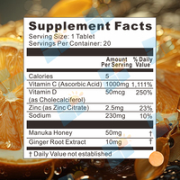 Prix de gros, marque privée, comprimé effervescent à l'eau de vitamine C 1000 mg Plus pour le soutien du système immunitaire et l'augmentation de l'énergie