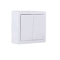 Interruptor de pared estándar de la UE 2 Gang 2 Way Interruptor de luz eléctrica de PC ABS montado en superficie para uso doméstico y de oficina Precio bajo