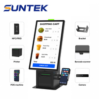 SUNTEK SK1 Metal, Kiosco de Autoservicio de Escritorio de 15.6 Pulgadas, Certificado CE, Terminal de Pedidos de Comida para Restaurantes, SDK POS, Android/Windows