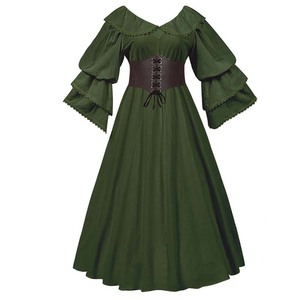 Nuevo Vestido <span class=keywords><strong>de</strong></span> <span class=keywords><strong>Halloween</strong></span> para <span class=keywords><strong>Mujer</strong></span>, Estilo Medieval, Renacentista, <span class=keywords><strong>de</strong></span> Hada, Élfico, Victoriano, con Cuello en V, <span class=keywords><strong>Disfraz</strong></span> WDEC-052 - Product Image 3