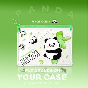 Juego de organizador con estampado de Panda de 4 piezas: Estuche <span class=keywords><strong>para</strong></span> lápices <span class=keywords><strong>para</strong></span> estudiantes, bolsa de almacenamiento de juguetes, soporte <span class=keywords><strong>para</strong></span> cosméticos y <span class=keywords><strong>etiqueta</strong></span> con nombre - Product Image 6