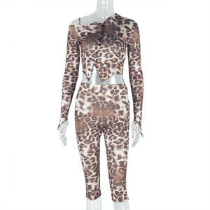 Ready to Ship Summer 2025 <strong>Leopard</strong> Shorts Set Digital <strong>Print</strong> Women 2 Piece <strong>Outfits</strong> - Product Image 5