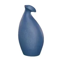 Jarrón de cerámica con forma de flor azul para el hogar, florero redondo nórdico moderno y creativo para Hotel