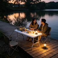 Table de banquet pliante moderne en plastique, légère et durable, idéale pour les barbecues en extérieur, les hôtels et la restauration – Vente chaude