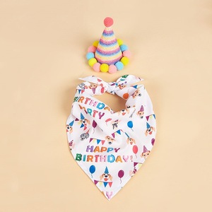 Ensemble Chapeau et Bandana Personnalisés en Polyester Imprimé Chien Mignon pour Anniversaire – Accessoires de Déguisement pour Animaux de Compagnie - Product Image 4