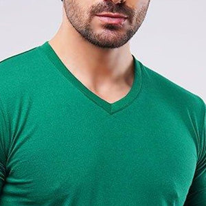 Collection été pour hommes, t-shirt en coton uni, col en V simple, coupe ajustée, sur mesure, vêtements décontractés pour hommes, t-shirts en vente flash - Product Image 6