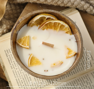 LANJO Handmade <b>Coconut</b> <b>Shell</b> Dried Flower Scented Candle with Wooden Wick for Home Decoration and Mother's Day - Product Image 6