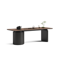 Table à thé rectangulaire de style chinois moderne avec dalle de roche en bois pour le balcon du bureau à domicile avec chaises Kung Fu