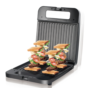 AKANE 1400W Sandwich Press Maker Fast Cooking Breakfast <b>Toaster</b> Double Plate Heating Compact Kitchen Appliance RAF Sandwich Make - Product Image 1