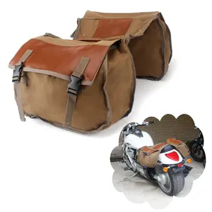 Motorcycle Saddlebag Luggage Bag Canvas Panniers Box For Harley Touring Honda Shadow Suzuki Kawasaki