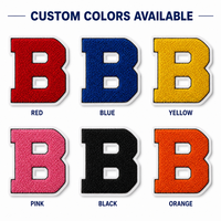 Patch en chenille personnalisé, lettres brodées 3D, lettres B en tissu éponge, thermocollantes, pour vêtements, vestes, sacs, chapeaux, appliques DIY