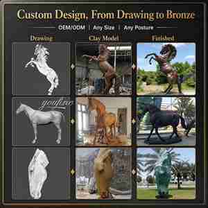 Statue de cheval en bronze artisanale, mère cheval avec deux poulains, moulage à la cire perdue, patine, sculpture de jardin extérieure, décoration de villa et de cour - Product Image 4