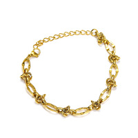 Poliertes, stilvolles, geknotetes, unregelmäßiges Paperclip-Gliederarmband mit verstellbarem 17+5cm Verlängerungsstück aus Edelstahl.