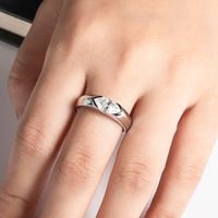 Bague en Argent S925 Moissanite Taille Marquise 1 Carat Simple, Chic et Haut de Gamme pour Couples