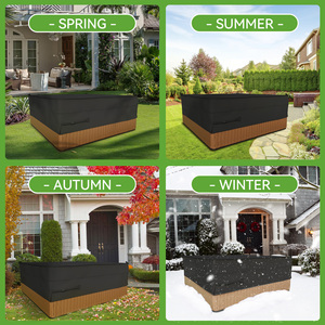90"x90" Hot Tub Cover 600D Waterproof UV Resistant Spa Cover <b>Square</b> Outdoor Hot Tub Protector with <b>Adjustable</b> Straps - Product Image 2