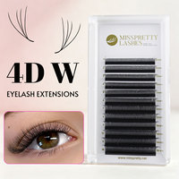 Extensions de cils en vison pré-fabriquées en forme de trèfle 4D, volume OEM/ODM Misspretty, pour commande personnalisée